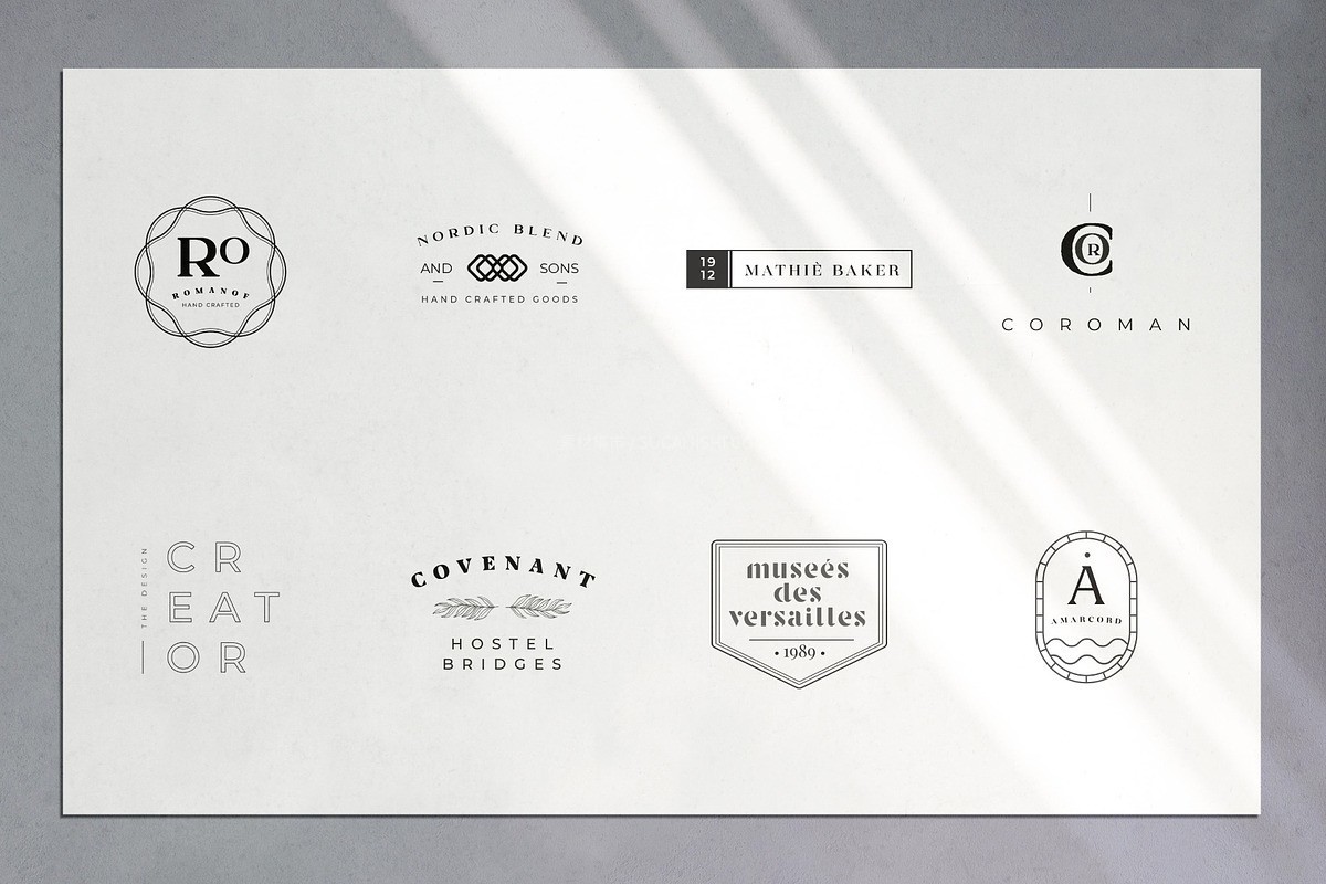 40个极简几何LOGO标志矢量模板 PSD A格式